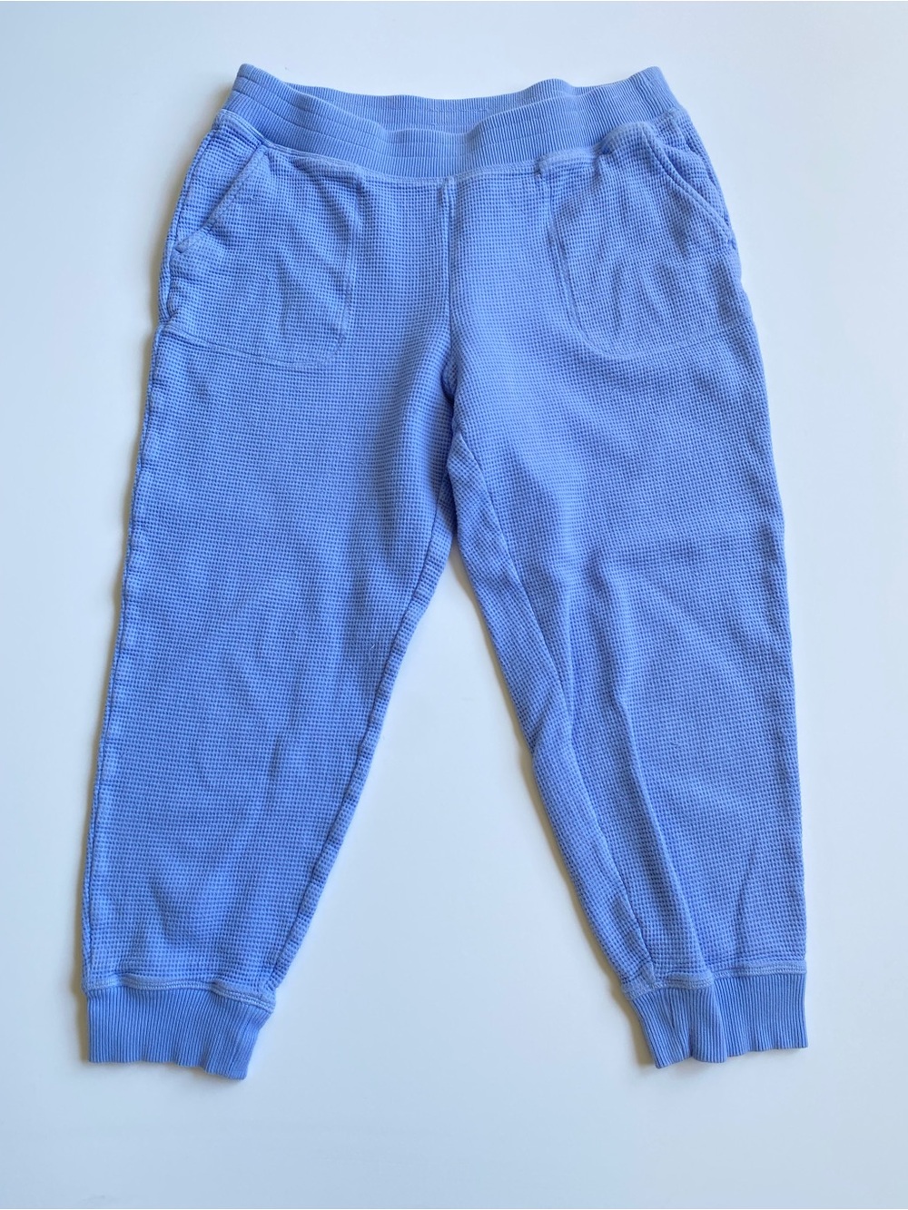 Haven Well Within Organic Cotton Waffle Knit Capri Tapered Lounge Pants Pockets